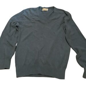 Christian Dior Blue‎ V-Neck Sweater Modern Knit